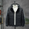 Men's Cotton-padded Jacket With Detachable Cap For Light And Warmth