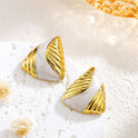 Drop Oil Triangle Striped Ear Studs Minority Fashion