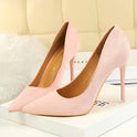 Sweet And Elegant High-heeled Suede Shallow Pointy Shoes