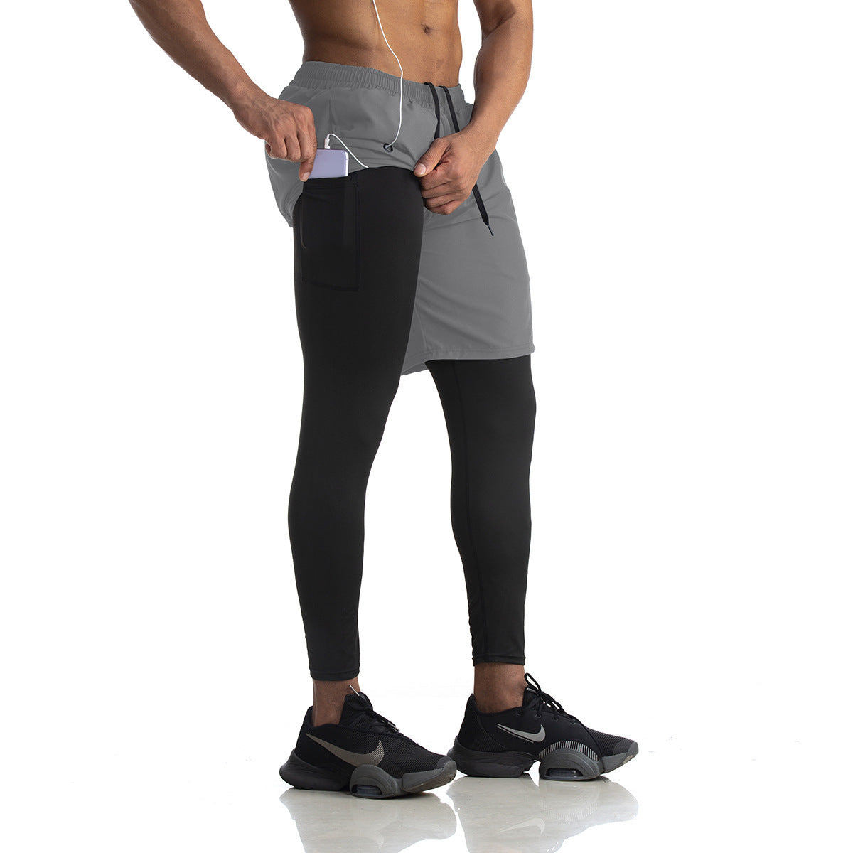 Fake Two-piece Trousers Casual Quick-drying Fitness Pants