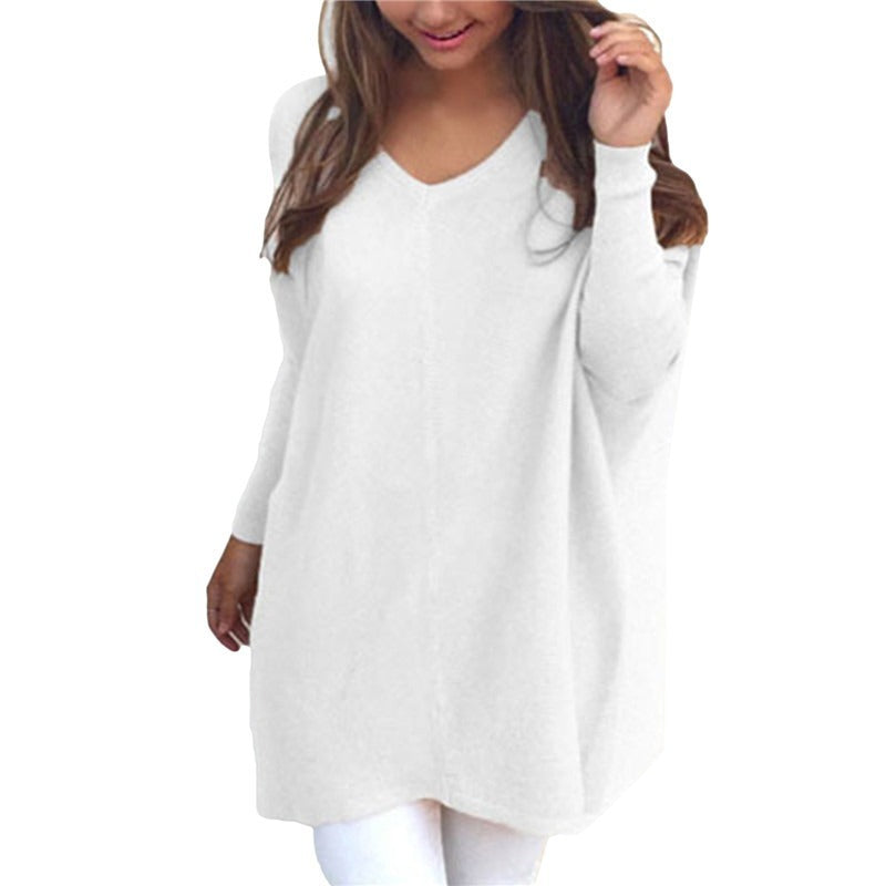 European and American fashion autumn V-neck long-sleeved women's thin sweater