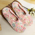 Women''s cotton quilted fabric soft bottom slippers