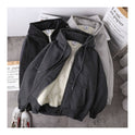 Student versatile loose hooded zipper cardigan sweater