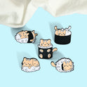 Creative Cartoon Cat Baking Paint Alloy Brooch