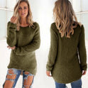 Solid Color Long Sleeve Women's Sweater Top