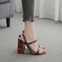 Fish mouth leopard print large heels