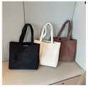 Solid Color Retro Corduroy Fashion Design Shoulder Bag