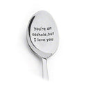 Couple Tableware Good Morning Stainless Steel Long Handle Spoons Lettering