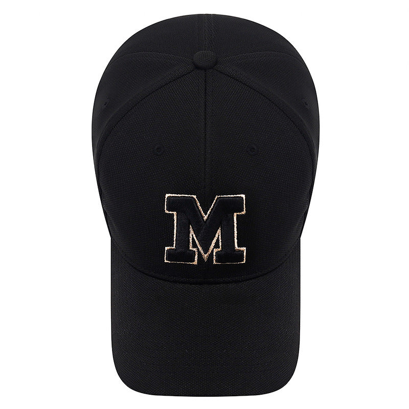 Four Seasons M Letter Embroidered Peaked Cap