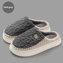 Cute Bear Plush Slippers Winter Warm Fleece Shoes Indoor Bedroom Floor Home Slippers For Women Men Couple