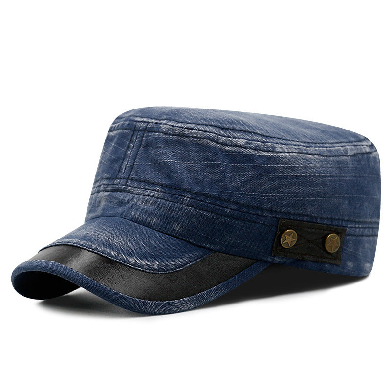 Hat Men's Korean Washed-out Denim Embroidery Military Cap Outdoor Sunshade