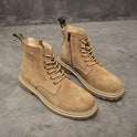 Hidden Heel Platform Retro Men's Leather Boots