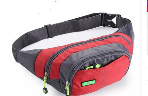 Sports multi-function waterproof pockets men and women large capacity to collect money cashier business canvas mobile phone bag chest bag