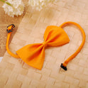 Simple Solid Color Bow Pet Collar