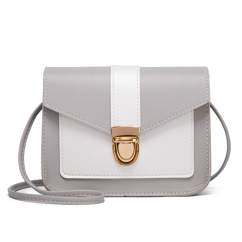 Square bag contrast simple shoulder bag