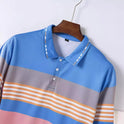 Men's Color Block Digital Printing Button Short Sleeve