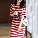 Short sleeve striped dress