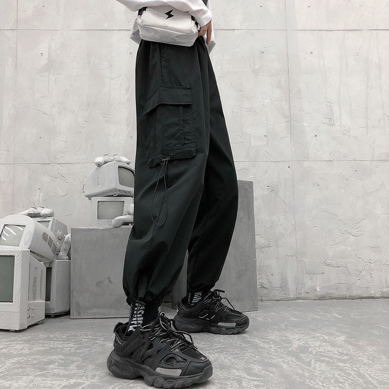 Hip hop work clothes corset wide leg pants