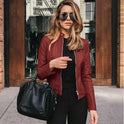 Leather PU suit jacket