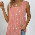 Summer New Polka Dot Sleeveless Square Collar Vest Women's Top