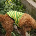 Casual striped round neck t-shirt pet dog clothes