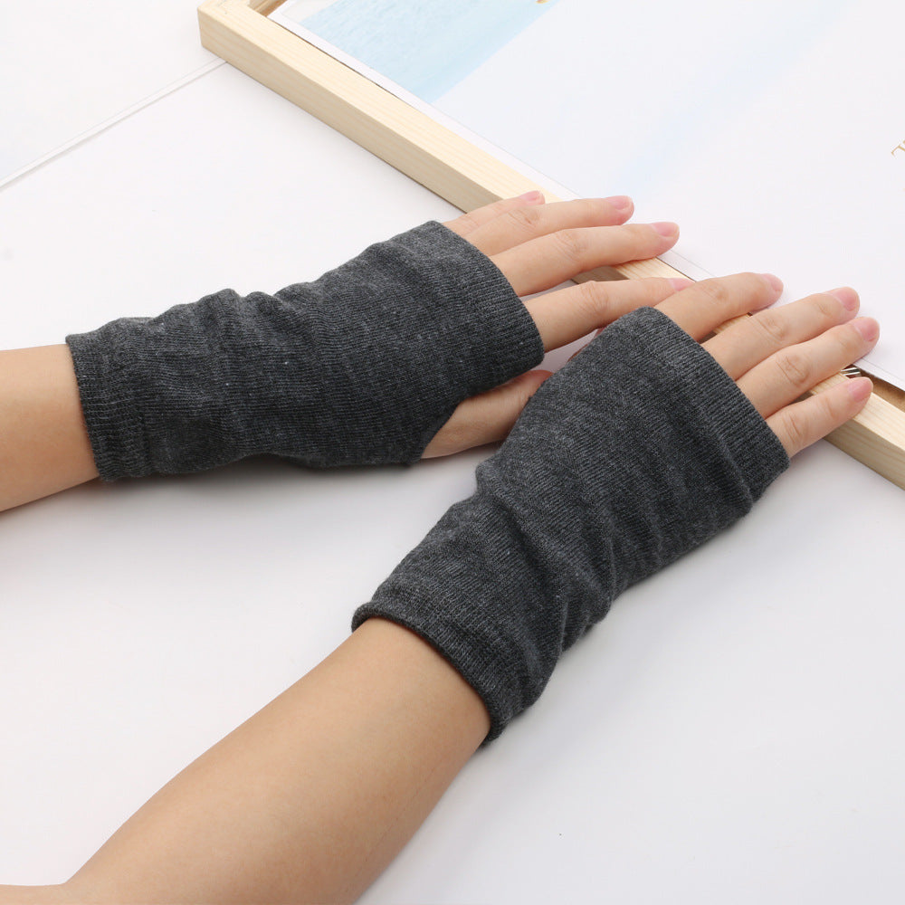 Winter Cotton Gloves Half Finger Sports Fingerless Gloves Knitted