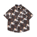 Retro Printed Shirt Short Sleeve Loose Design