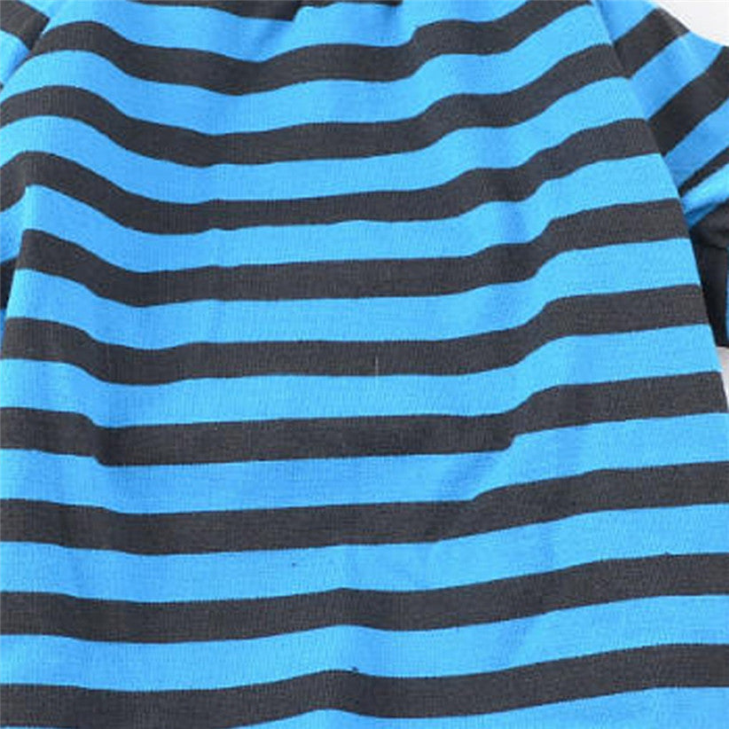 Casual striped round neck t-shirt pet dog clothes