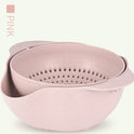 Kitchen Laundry Organizer Thickening Home Kitchen Plastic Rice Friut Bowl Washing Rice Sieve Basin Washing Basket