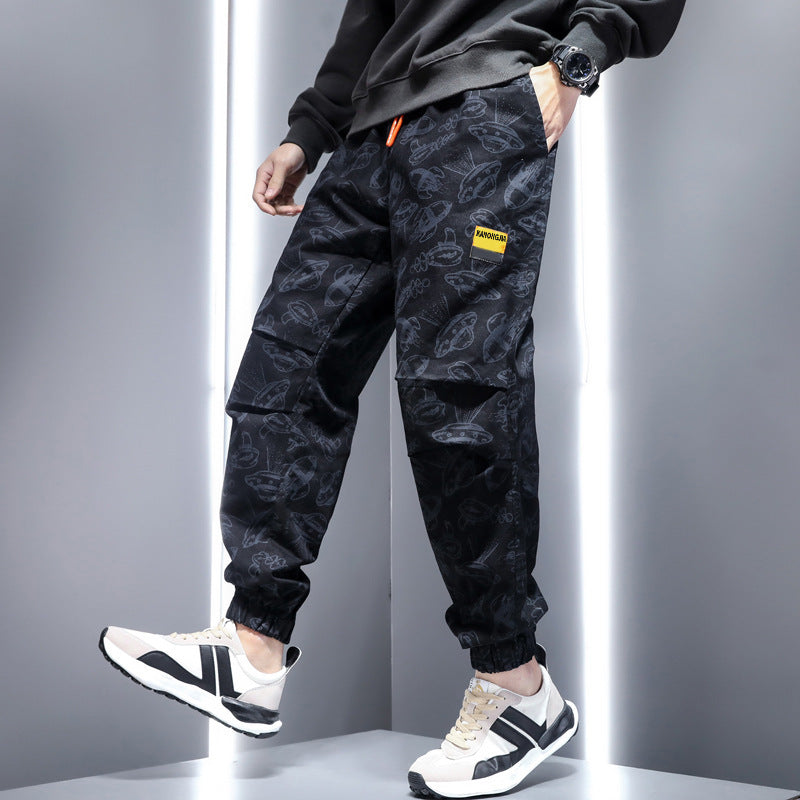 Men's Retro Trend Casual Pants Ruffian Loose