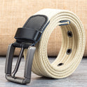 Men's Pin Buckle Polyester Woven Pants Canvas Belt