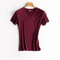 Male ice silk v-neck short sleeve