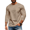 Men's Round Neck Long-sleeved T-shirt Slim Fit Breathable