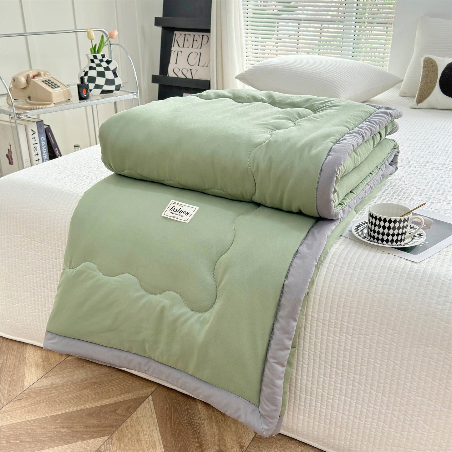 Summer Quilt Solid Color Air-conditioning Summer Cooling Duvet Double Gift Quilt Washable Single Thin Duvet