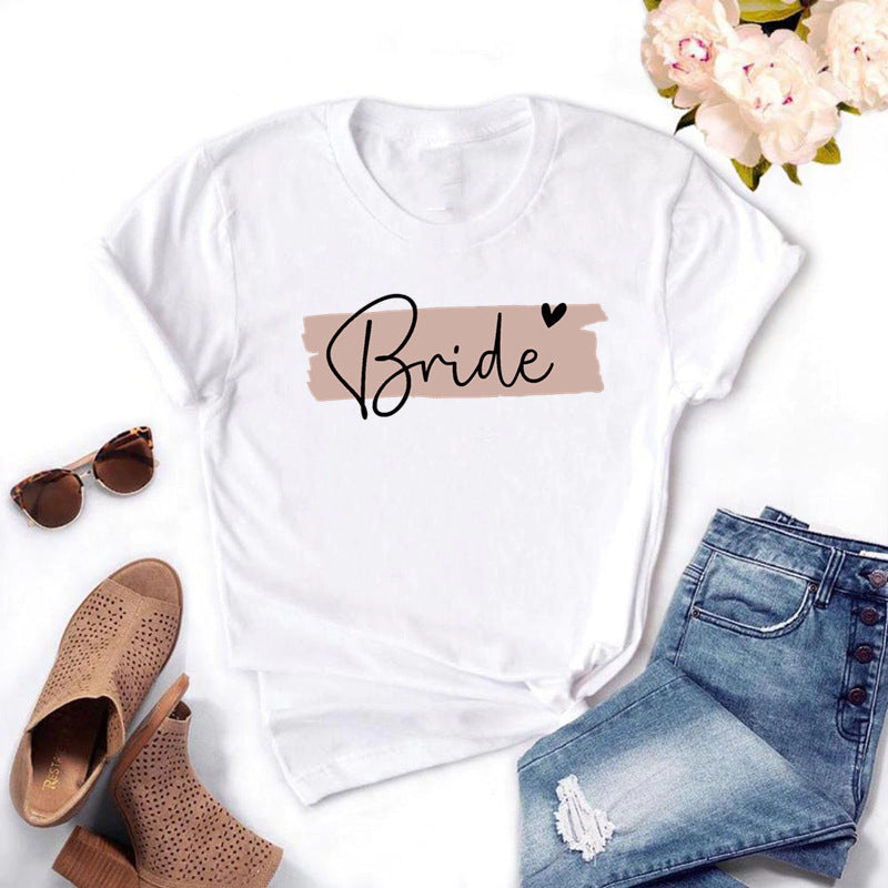 Women's Printed Short-sleeved T-shirt For Pre-wedding Bachelor Party