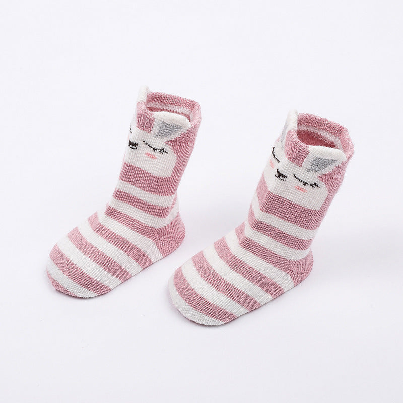 Three-Dimensional Striped Animal Children's Socks