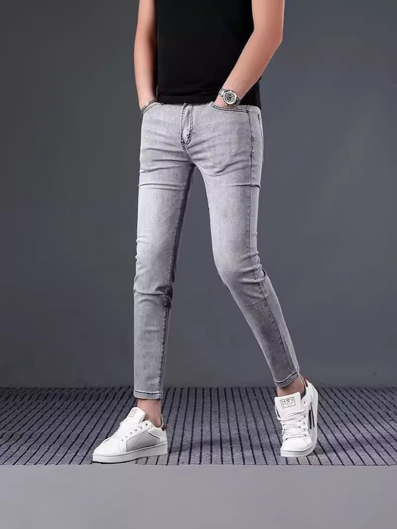 Stretch Slim Fit Elastic Ankle-length Pants Skinny Pants Spring And Summer Jeans