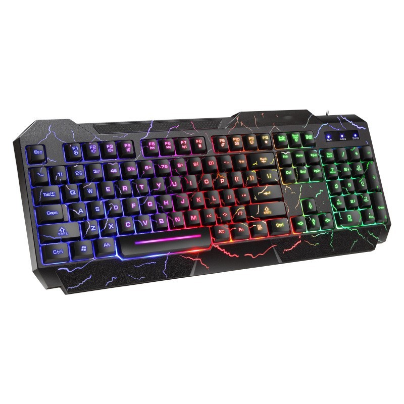 Crackle Word Through Keyboard 4D Mouse Keyboard Luminous Game Set