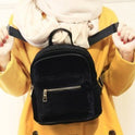 Gold velvet backpack