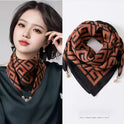 Magnetic Buckle Silk Scarf Women's Square Scarf Winter Lazy