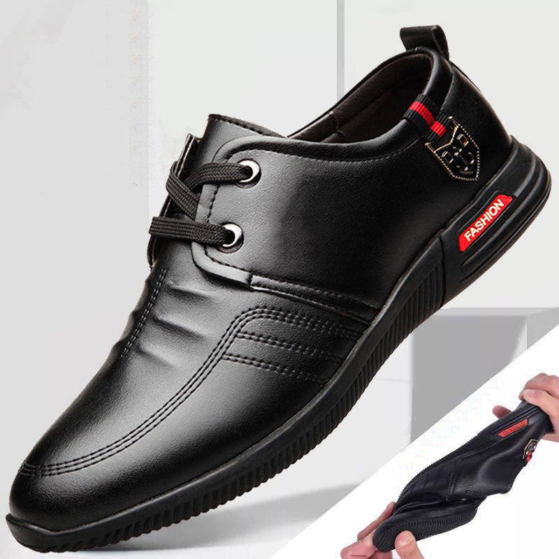 Men's soft bottom leather shoes