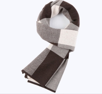 Men's scarf wool plaid scarf scarf winter scarf processing wholesale gift ladies knitting stitching