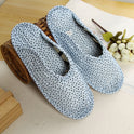 Women''s cotton quilted fabric soft bottom slippers