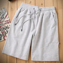 Sports Wide Leg Loose Casual Men's Combed Pure Color Cotton Shorts