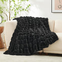 Soft Plush Striped Home Decorative Sofa Small Blanket