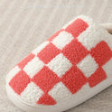 Indoor Home Winter Chessboard Cotton Slippers