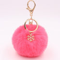 Christmas Snowflake Plush Key Chain Alloy Bag Pendant