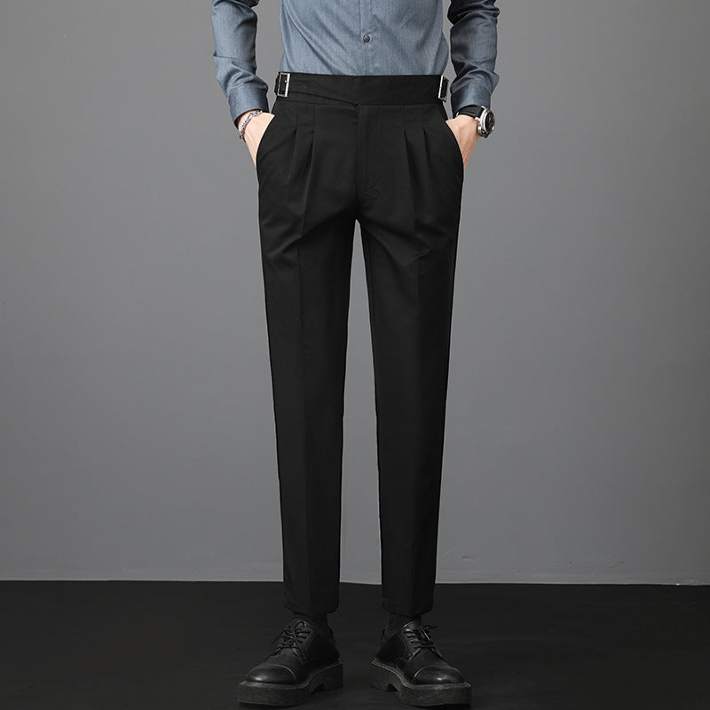 Young Men's Trousers Suit Pants Slim Fit