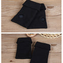 Double Black Keep Warm Pure Color Half Finger Winter Cotton Gloves