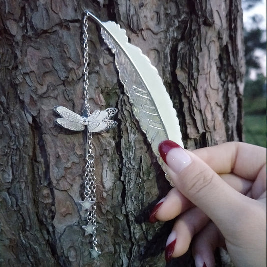 Luminous Retro Pure Copper Feather Bookmark